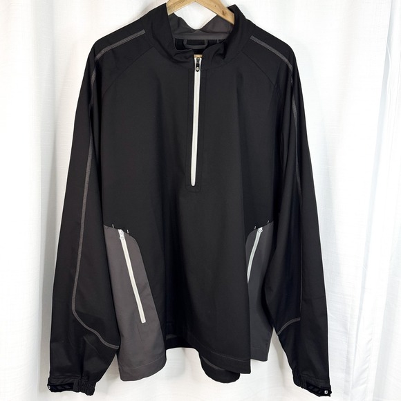 FootJoy Other - FootJoy FJ Sport Windshirt Mens XL Black Gray Half Zip Golf Pullover 32609 EUC